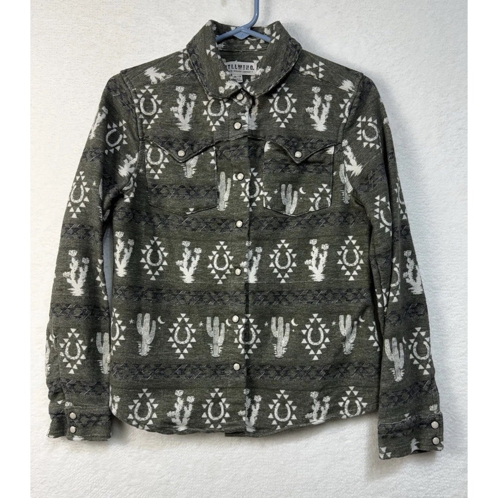 Idyllwind Miranda Lambert Shirt Jacket Sz XS‎ Western Pearl Snap Cactus Print